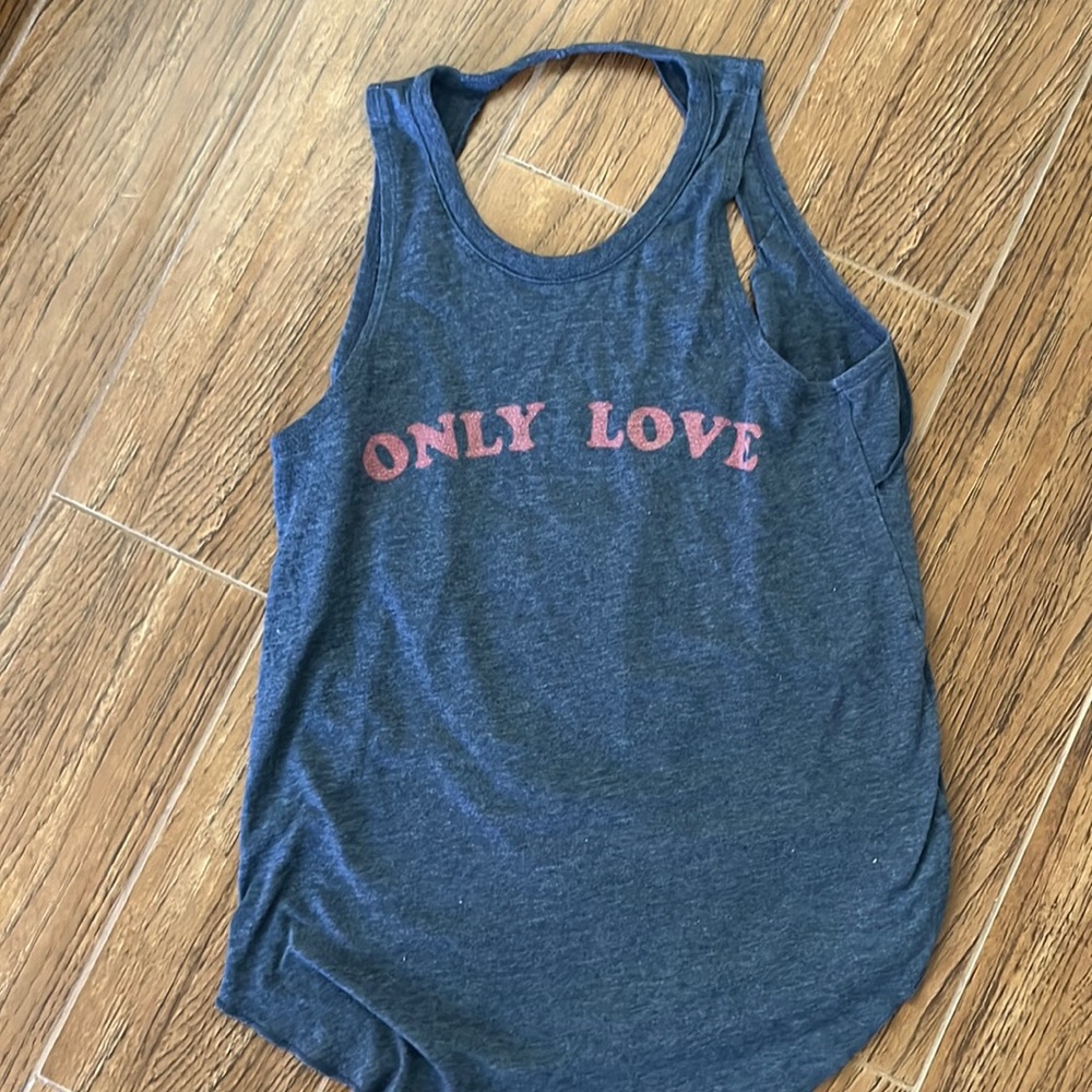Spiritual Gangster open back tank, sz small, blue